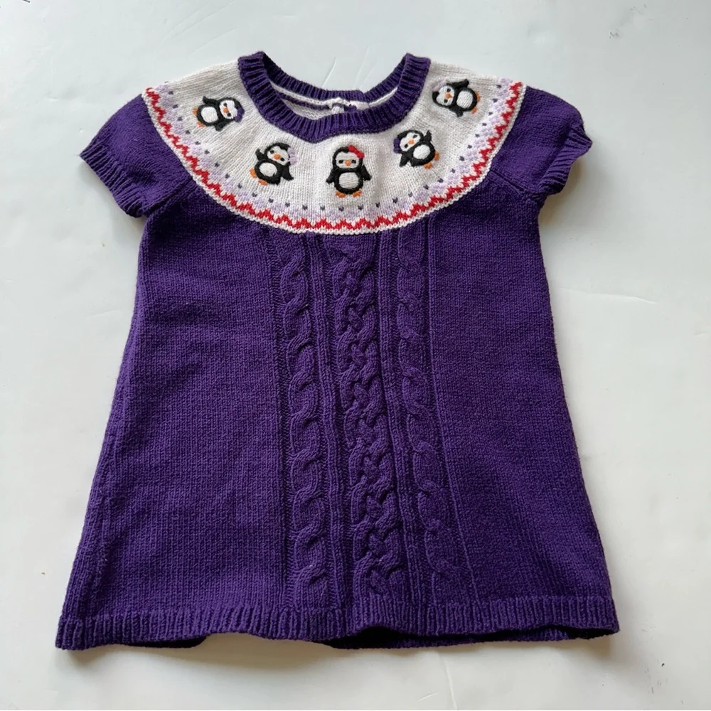 Gymboree Penguin Fair Isle Cable Sweater Dress